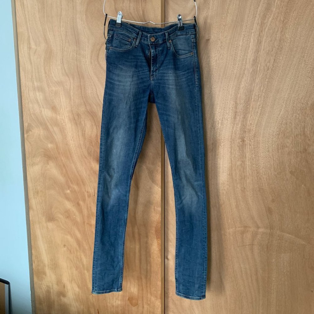 Straight Leg Blue Jeans